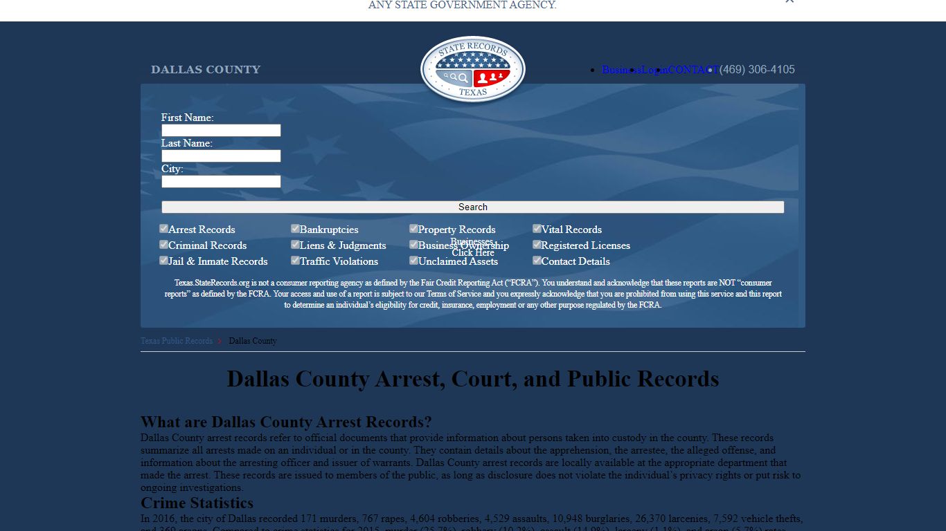 Dallas County Arrest, Court, and Public Records